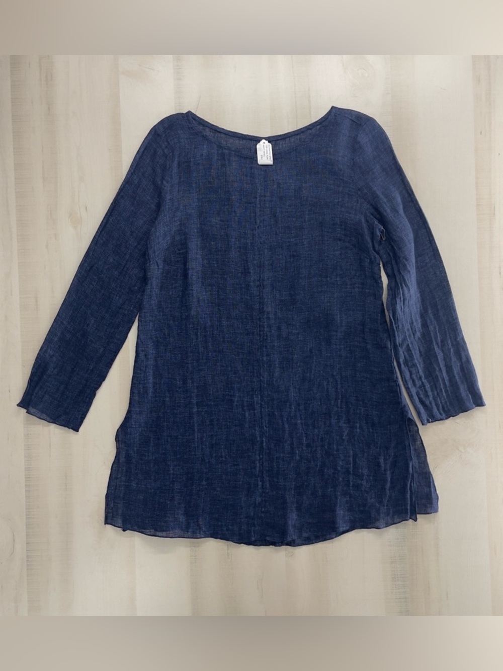 nwot NUTHATCH navy lagenlook arsty linen tunic top blouse blue S - Picture 2 of 7